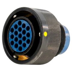 Three-quarter view of AB Connectors MIL-C-5015 Plug Connector in Black Zinc Cobalt finish