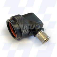 A17-529-1J04 - EMCA 90 Degree Screened Adaptor, MIL-C-26482 Series I (PAT 105), Black Hybrid, Shell Size 08