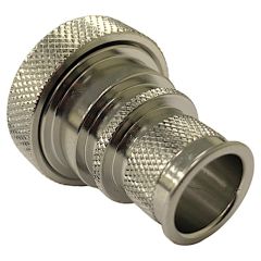 Rear view of EMCA Straight Screened Adaptor in Stainless Steel Passivated finish (Part Number: A37-526-5110KN)