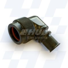 Front view of EMCA 90 Degree (RFI/EMI) Screened Adaptor in Olive Drab Cadmium finish (Part Number: A37-795-7615)