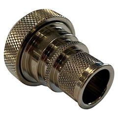 Rear view of EMCA Straight (RFI/EMI) Screened Adaptor in Electroless Nickel finish (Part Number: A37-796-5506)