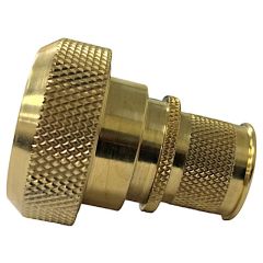 Side view of EMCA Straight (RFI/EMI) Screened Adaptor in Aluminium Bronze Passivated  finish (Part Number: A37-796-1904)
