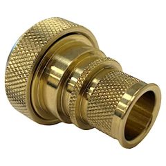 Rear view of EMCA Straight (RFI/EMI) Screened Adaptor in Aluminium Bronze Passivated & Electroless Nickel finish (Part Number: A37-796-59510)