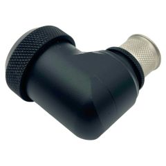 Rear view of EMCA Electro-Mechanic A37-525 90 Degree (RFI/EMI) Screened Adaptor in Black Hybrid finish