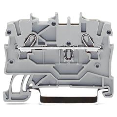 Front view of WAGO TOPJOB®S 2000 Series Rail Mounted 2 Conductor Through Terminal Block, Orange (Part Number: 2000-1202)