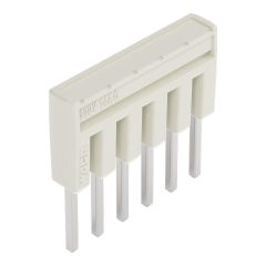 Front view of WAGO TOPJOB®S 2000 Series Jumper Bar, 6 Way, Light Grey (Part Number: 2000-406)