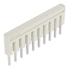 Front view of WAGO TOPJOB®S 2001 Series Jumper Bar, 10 Way, Light Grey (Part Number: 2001-410)