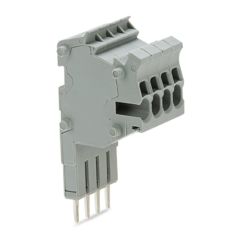Front view of WAGO TOPJOB®S 2001 Series Connector Strip, 4 Pole, Grey (Part Number: 2001-554)