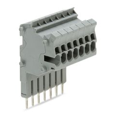 Front view of WAGO TOPJOB®S 2001 Series Connector Strip, 7 Pole, Grey (Part Number: 2001-557)