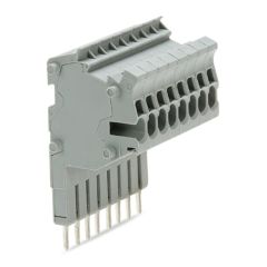 Front view of WAGO TOPJOB®S 2001 Series Connector Strip, 8 Pole, Grey (Part Number: 2001-558)
