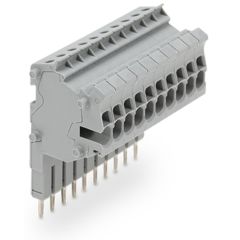 Front view of WAGO TOPJOB®S 2001 Series Connector Strip, 10 Pole, Grey (Part Number: 2001-560)