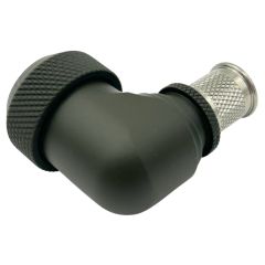 Rear view of EMCA Electro-Mechanic A37-525 90 Degree Screened Adaptor in Olive Drab Hybrid finish