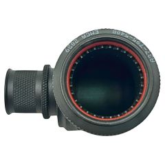 Front view of EMCA Electro-Mechanic A37-795 90 Degree (RFI/EMI) Screened Adaptor in Olive Drab Cadmium finish