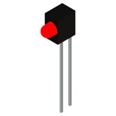 Side view of MARL 103 Series PCB Mounted LED with Red/Green Bi-Colour LED (Part Number: 103-330-04)