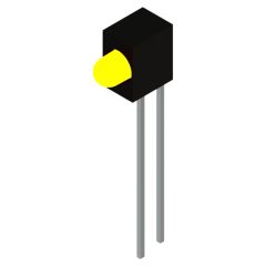 Side view of MARL 103 Series PCB Mounted LED with Yellow LED (Part Number: 103-311-04)