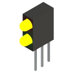 Side view of MARL 109 Series PCB Mounted LED with Yellow LED (Part Number: 109-311-04)