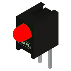 Side view of MARL 113 Series PCB Mounted LED with Red LED (Part Number: 113-305-04)