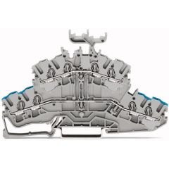 WAGO TOPJOB®S 2002 Series Rail Mounted 4 Conductor Double-Deck Through/Through Terminal Block N/L - 2002-2432