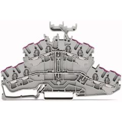 WAGO TOPJOB®S 2002 Series Rail Mounted 4 Conductor Double-Deck 8 Conductor Through Terminal Block L - 2002-2438