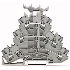 WAGO TOPJOB®S 2002 Series Rail Mounted Triple-Deck 6 Conductor Through Terminal Block L - 2002-3238