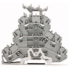 WAGO TOPJOB®S 2002 Series Rail Mounted Triple-Deck Shield/Through/Through Terminal Block Shield/L/L - 2002-3258