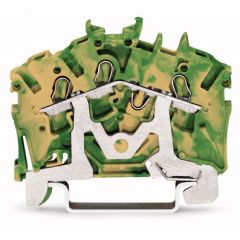 WAGO TOPJOB®S 2002 Series Rail Mounted 3 Conductor Ground (Earth) Terminal Block - 2002-6307