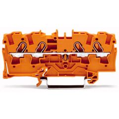 WAGO TOPJOB®S 2004 Series Rail Mounted 4 Conductor Through Terminal Block - 2004-1402