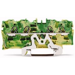WAGO TOPJOB®S 2004 Series Rail Mounted 4 Conductor Ground (Earth) Terminal Block - 2004-1407