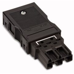 WAGO WINSTA® MIDI 770 Series Shorting Plug 3 Pole Black Plug with Assembled Strain Relief Housing - 770-113/147-000