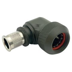 Front view of EMCA Electro-Mechanic A37-795 90 Degree Screened Adaptor in Olive Drab Hybrid finish