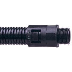 AL10/M12/A/BL - ABB Straight Conduit Adaptor, Black, M12x1.5