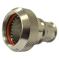 Front view of EMCA Straight Screened Adaptor in Stainless Steel Passivated finish (Part Number: A37-796-5110)