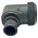 Side view of EMCA Electro-Mechanic A37-525 90 Degree Screened Adaptor in Olive Drab Zinc Cobalt finish