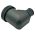 Side view of EMCA Electro-Mechanic A37-525 90 Degree Screened Adaptor in Olive Drab Zinc Cobalt finish
