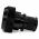 Side view of EMCA Electro-Mechanic A37-526 Straight Screened Adaptor in Black Zinc Nickel finish