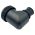 Side view of EMCA Electro-Mechanic A37-795 90 Degree (RFI/EMI) Screened Adaptor in Black Zinc Nickel finish
