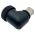 Rear view of EMCA Electro-Mechanic A37-795 90 Degree Screened Adaptor in Black Hybrid finish