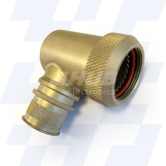 EMCA 90 Degree Screened Adaptor, MIL-DTL-38999 Series III, Aluminium Bronze Passivated, Shell Size 15