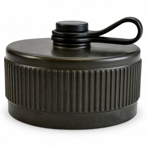 Front view of EMCA Electro-Mechanic C37-429 Receptacle Cap in Green Hard Anodised finish