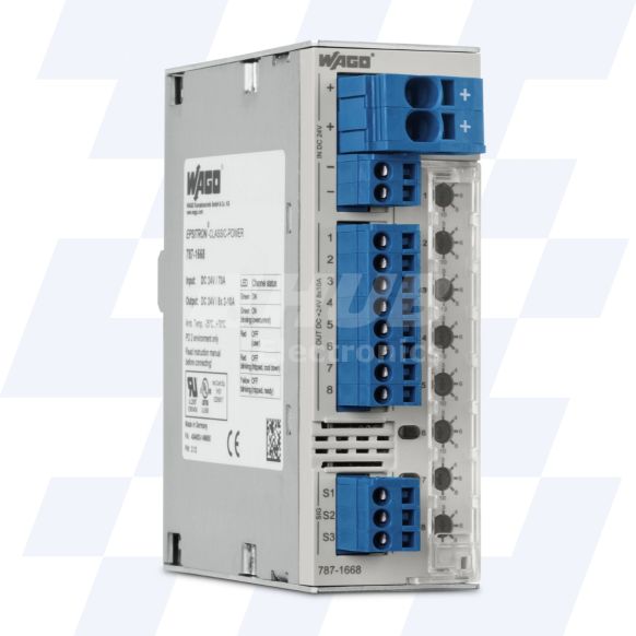 787-1668 - WAGO Electronic Circuit Breaker, 8 Channel, 24 VDC