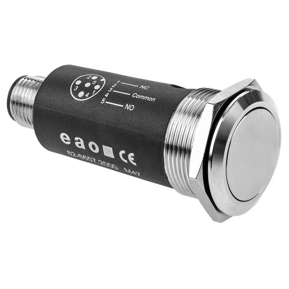 82-6657.1000 - EAO Pushbutton, Series 82, Silver