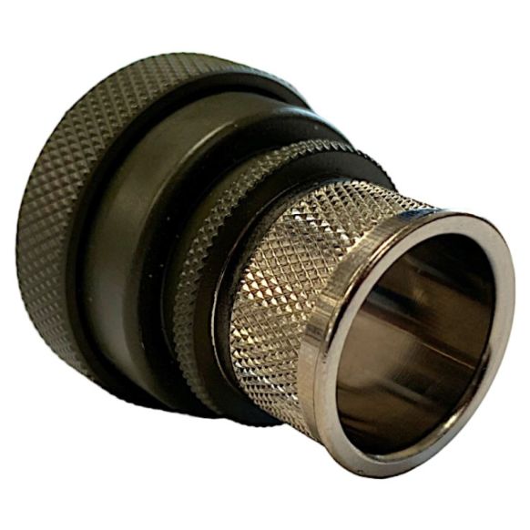 Rear view of EMCA Straight Screened Adaptor in Olive Drab Hybrid finish (Part Number: A37-526-4U08KN)