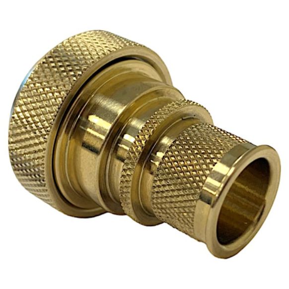 Rear view of EMCA Straight Screened Adaptor in Aluminium Bronze Passivated finish (Part Number: A37-796-4908)