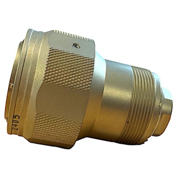 Side view of EMCA Connector Solutions RJ45 CAT6A Plug Connector in Marine Bronze finish (Part Number: X1-9878-19-9 N)