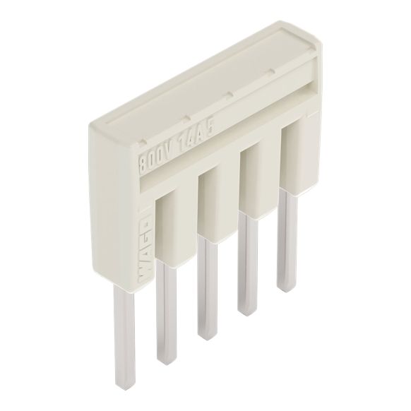Front view of WAGO TOPJOB®S 2000 Series Jumper Bar, 5 Way, Light Grey (Part Number: 2000-405)