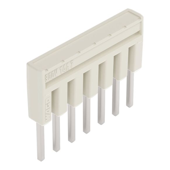 Front view of WAGO TOPJOB®S 2000 Series Jumper Bar, 7 Way, Light Grey (Part Number: 2000-407)