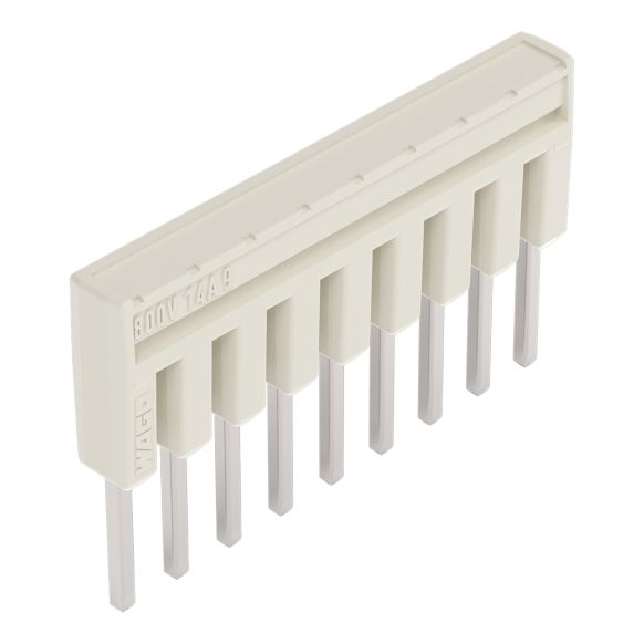Front view of WAGO TOPJOB®S 2000 Series Jumper Bar, 9 Way, Light Grey (Part Number: 2000-409)
