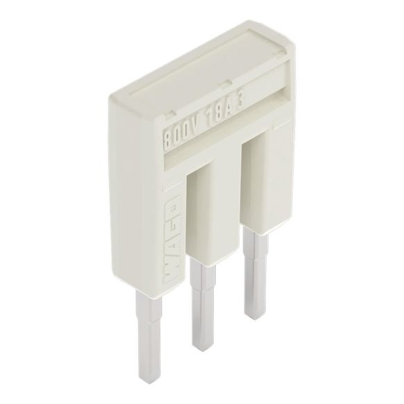 Front view of WAGO TOPJOB®S 2001 Series Jumper Bar, 3 Way, Light Grey (Part Number: 2001-403)