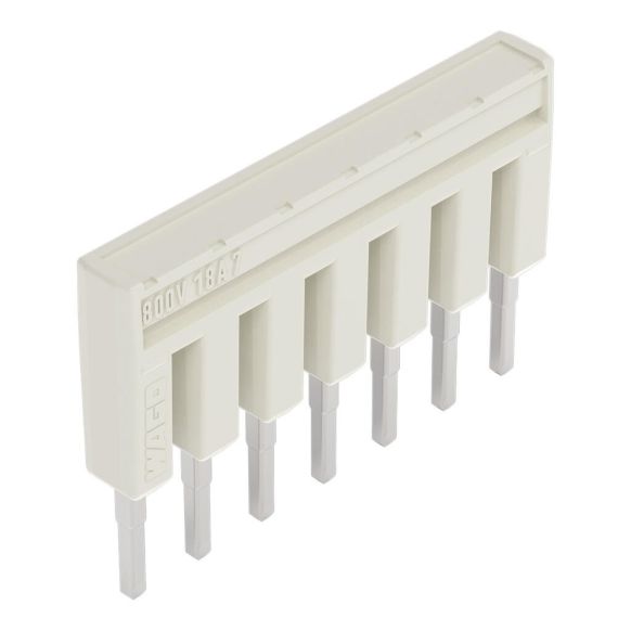 Front view of WAGO TOPJOB®S 2001 Series Jumper Bar, 7 Way, Light Grey (Part Number: 2001-407)