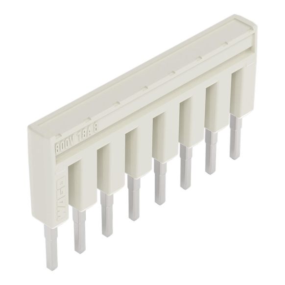 Front view of WAGO TOPJOB®S 2001 Series Jumper Bar, 8 Way, Light Grey (Part Number: 2001-408)